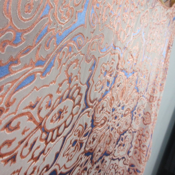Hale Bob Tunic Top M Pink Silk Viscose Paisley Flowy Blouse Boho Beach Chic 100 - Picture 7 of 12